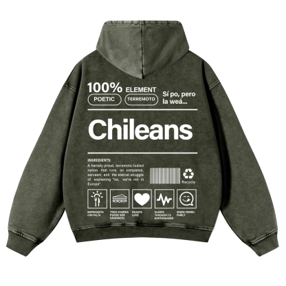 Chileans Unisex Fit  Washed Hoodie wearishow