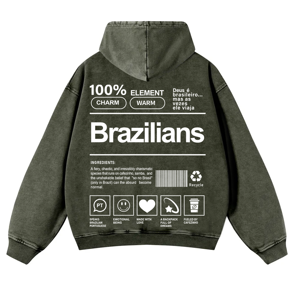 Brazilians Unisex Fit  Washed Hoodie wearishow