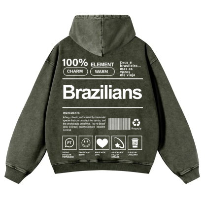 Brazilians Unisex Fit  Washed Hoodie wearishow