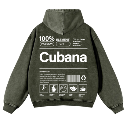 Cubana Unisex Fit  Washed Hoodie wearishow