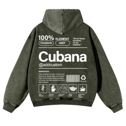 Cubana Addcustom Unisex Fit  Washed Hoodie wearishow