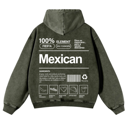 Mexican Unisex Fit  Washed Hoodie wearishow