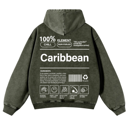Caribbean Unisex Fit  Washed Hoodie wearishow