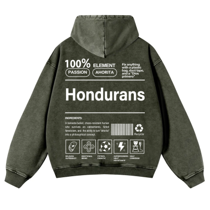 Hondurans  Unisex Fit  Washed Hoodie wearishow