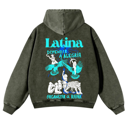 Latina Unisex Fit  Washed Hoodie wearishow