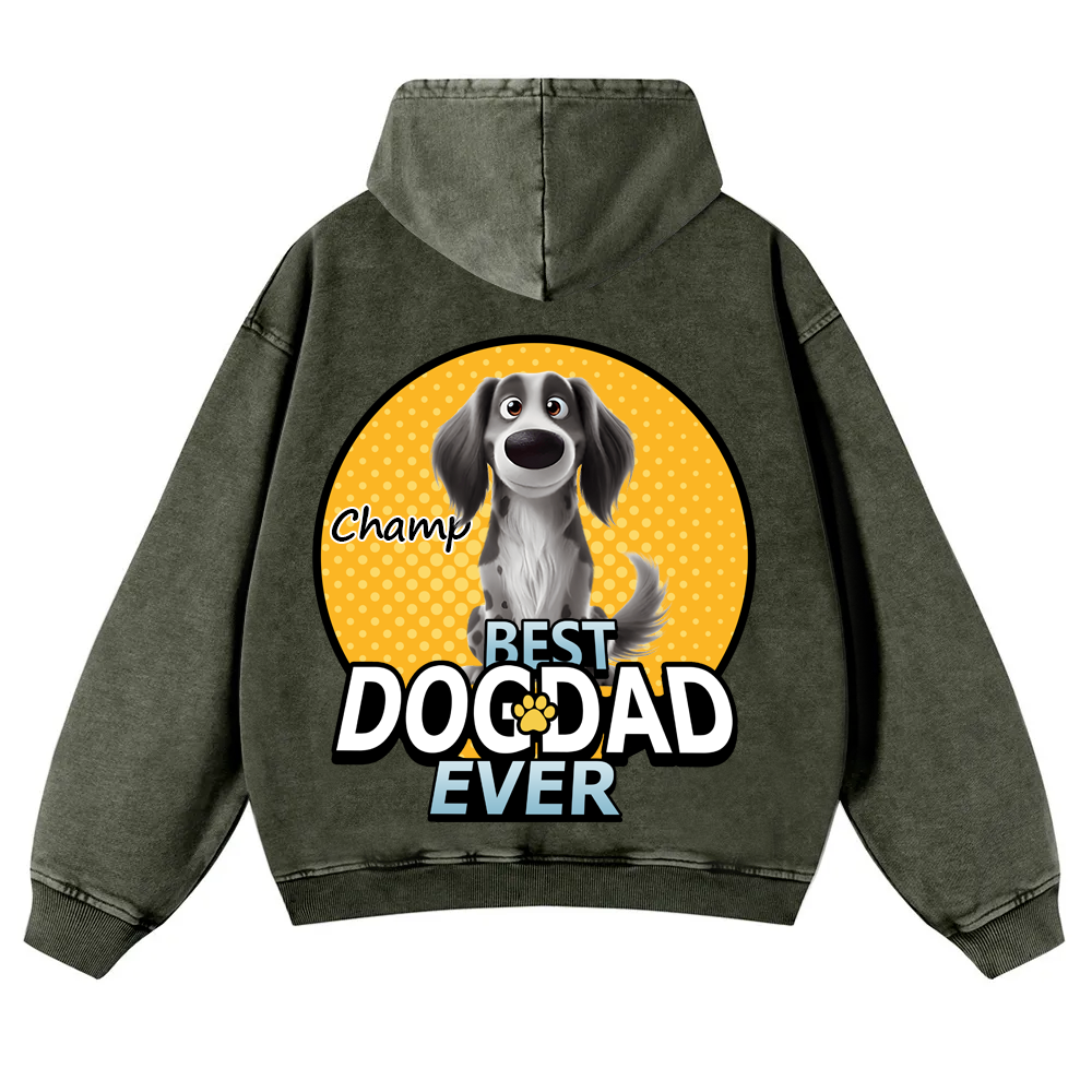 Best Dog Mom For Furry Kid - Personalized Custom Unisex Washed Hoodie wearishow