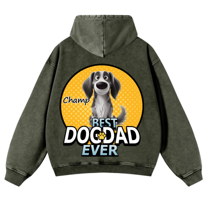 Best Dog Mom For Furry Kid - Personalized Custom Unisex Washed Hoodie wearishow