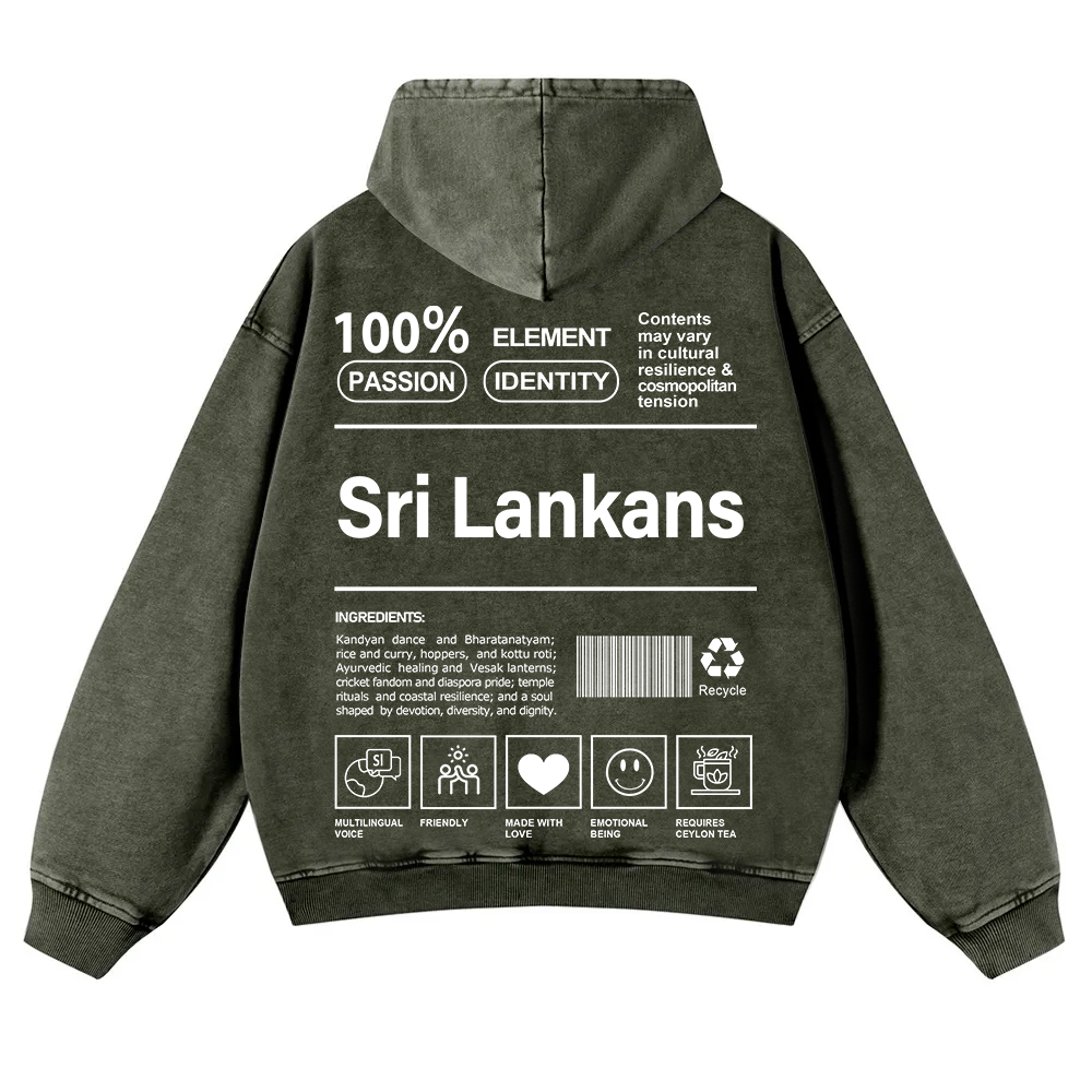 Sri Lankans Unisex Fit  Washed Hoodie wearishow