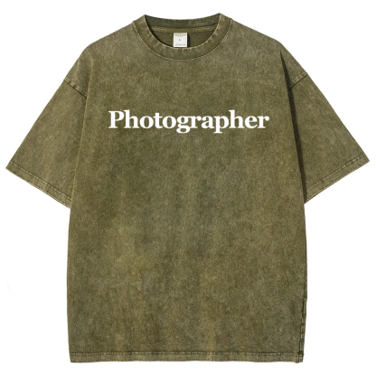Photographer Unisex Fit Washed T-Shirt