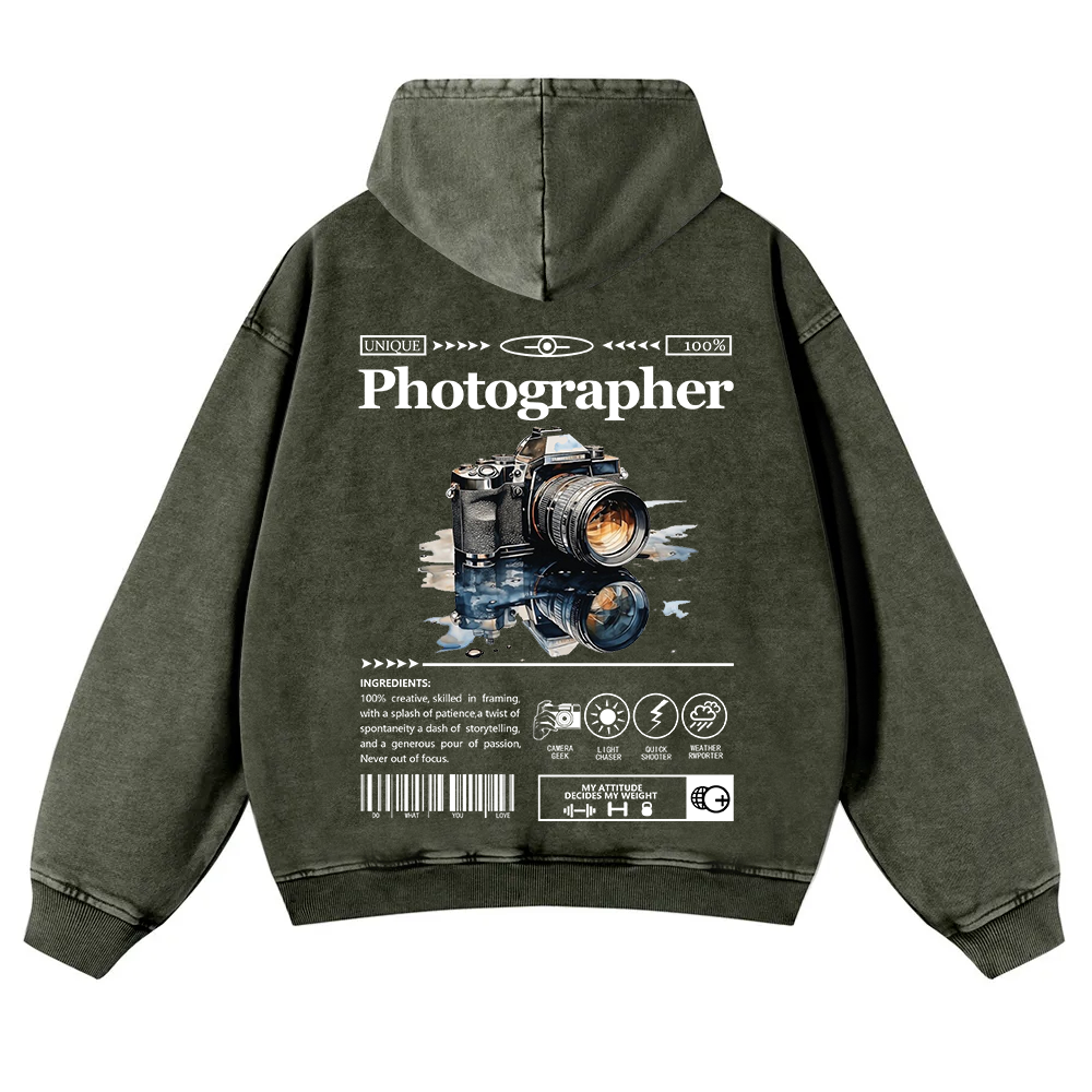 Photographer Washed Hoodie wearishow