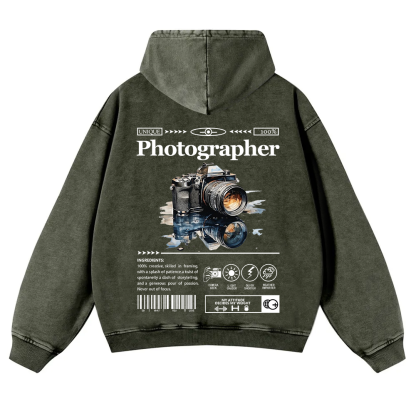 Photographer Washed Hoodie wearishow