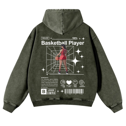Basketball Player Washed Hoodie wearishow