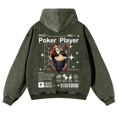 Poker Player  Washed Hoodie wearishow