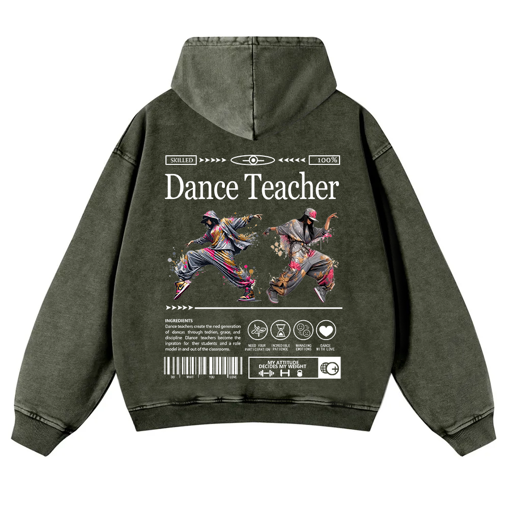 Dance Teacher Washed Hoodie wearishow
