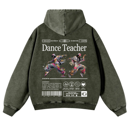 Dance Teacher Washed Hoodie wearishow