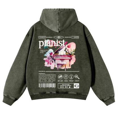 Pianist Washed Hoodie wearishow