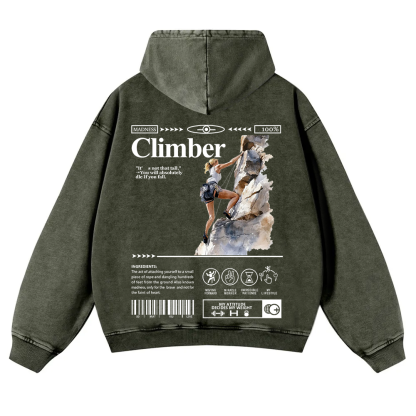 Climber Washed Hoodie wearishow