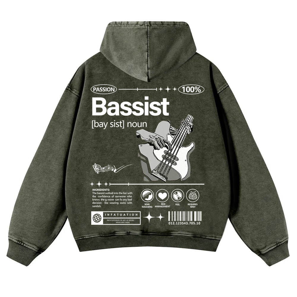 Bassist Washed Hoodie wearishow