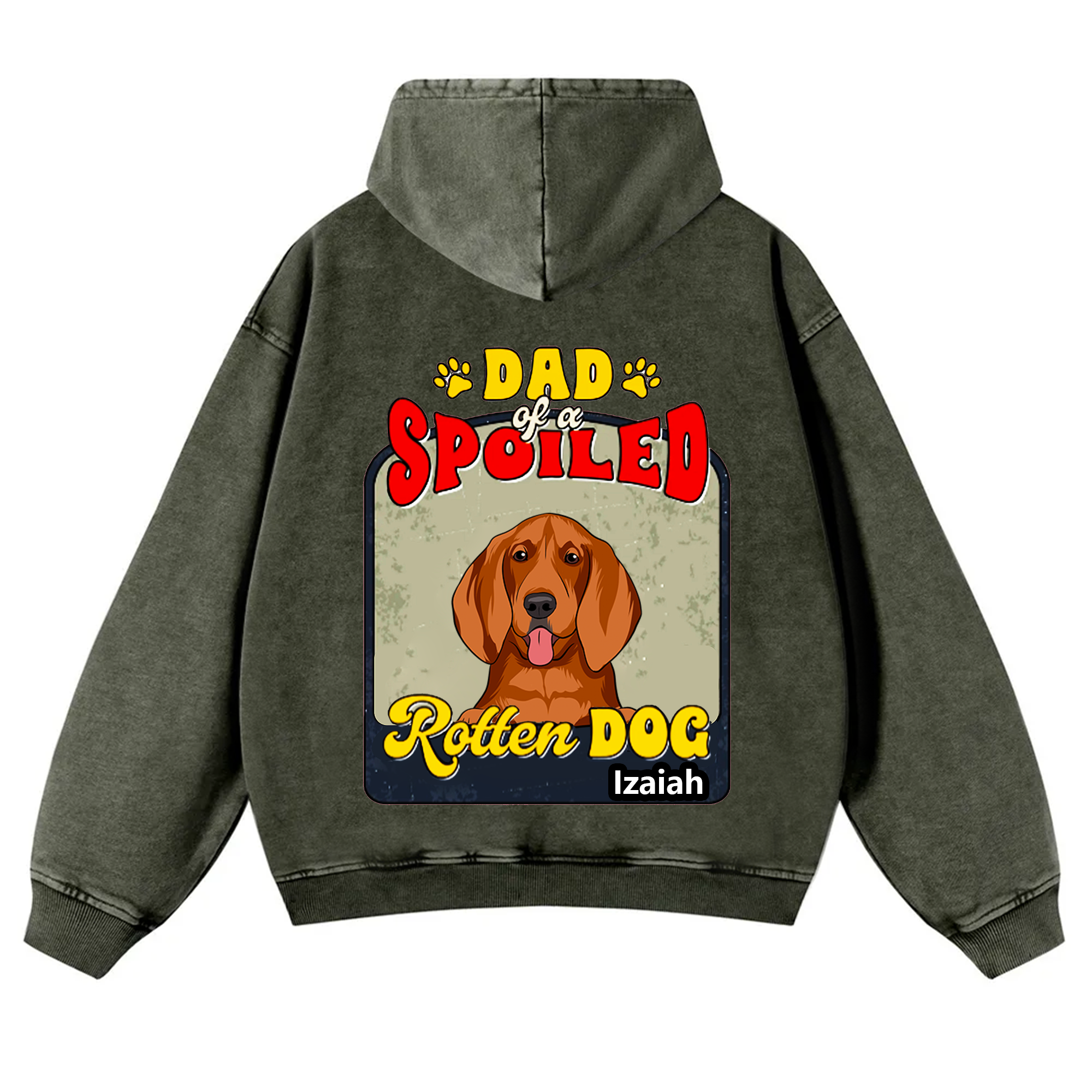 Spoiled Rotten Dog Named - Personalized Custom Unisex Washed Hoodie