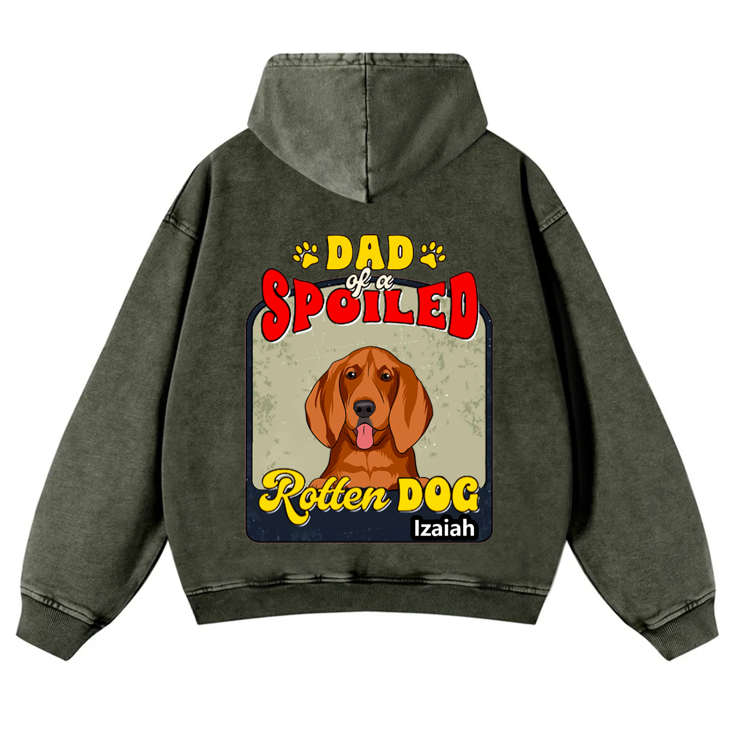 Spoiled Rotten Dog Named - Personalized Custom Unisex Washed Hoodie