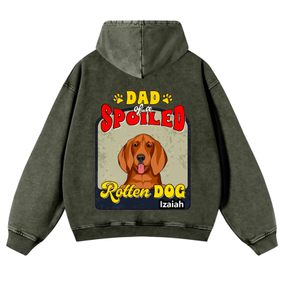 Spoiled Rotten Dog Named - Personalized Custom Unisex Washed Hoodie
