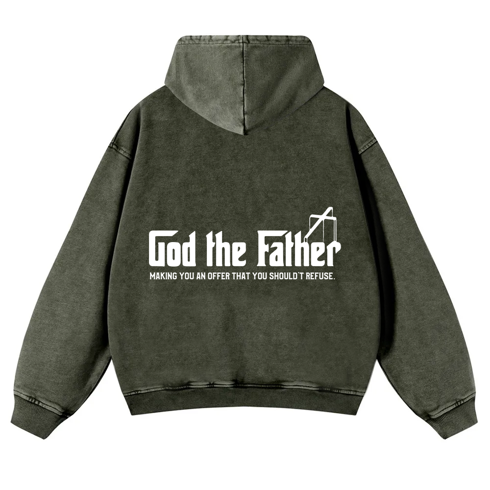 God The Father Christian Washed Hoodie wearishow
