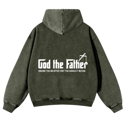 God The Father Christian Washed Hoodie wearishow