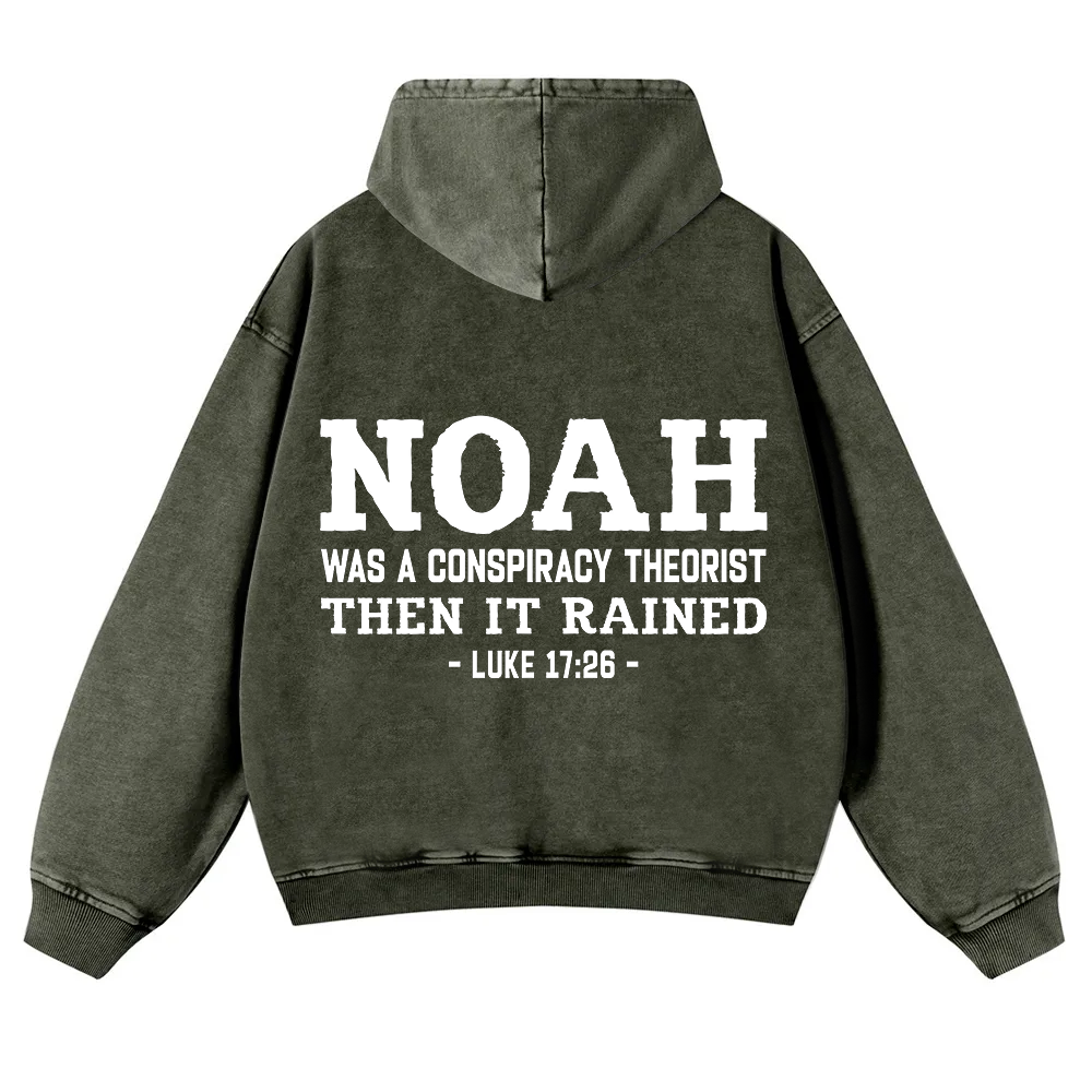 Noah Was a Conspiracy Theorist Washed Hoodie wearishow