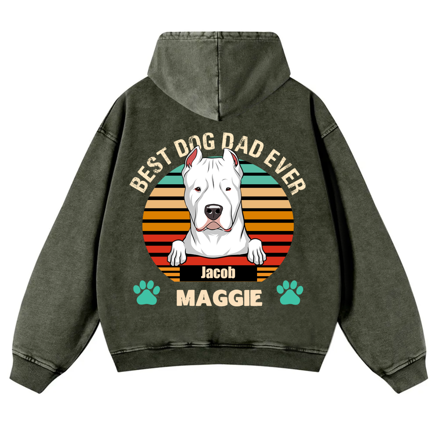 Best Dog Mom and Dad Ever - Personalized Custom Unisex Washed Hoodie