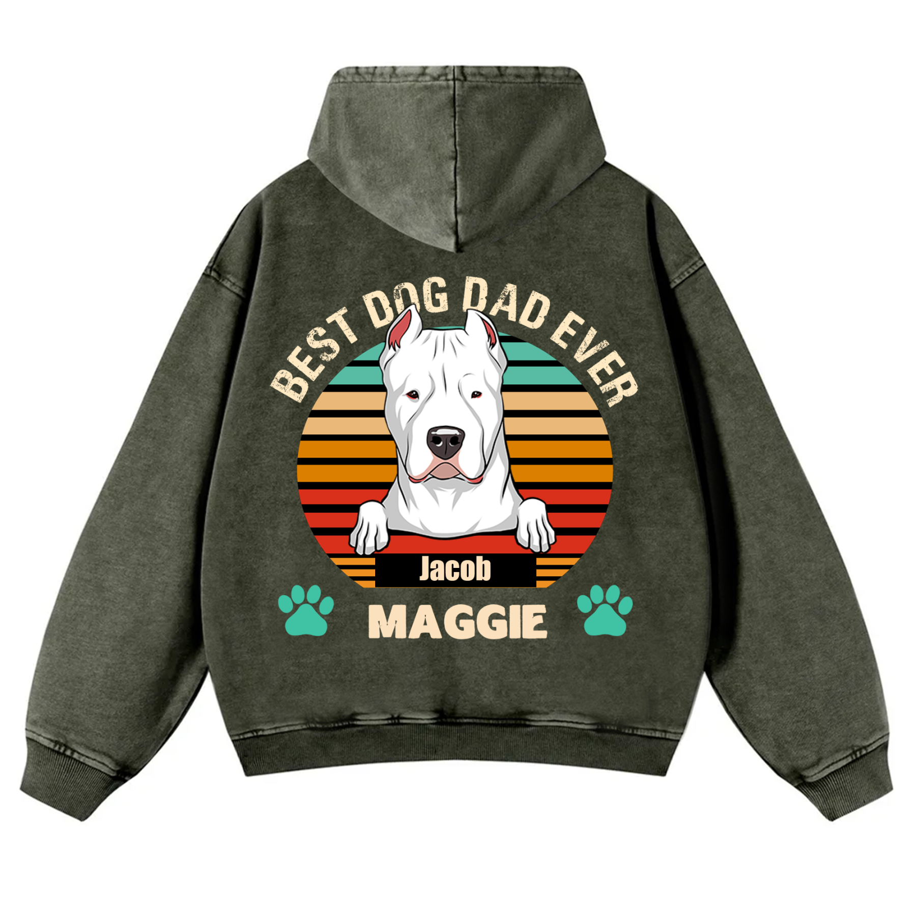Best Dog Mom and Dad Ever - Personalized Custom Unisex Washed Hoodie