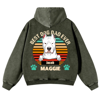 Best Dog Mom and Dad Ever - Personalized Custom Unisex Washed Hoodie