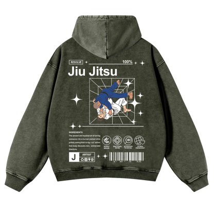 Jiu Jitsu Washed Hoodie wearishow