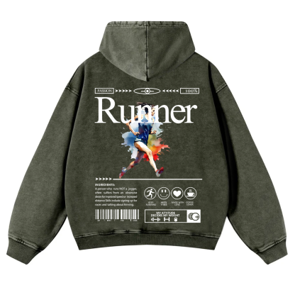Runner Washed Hoodie wearishow