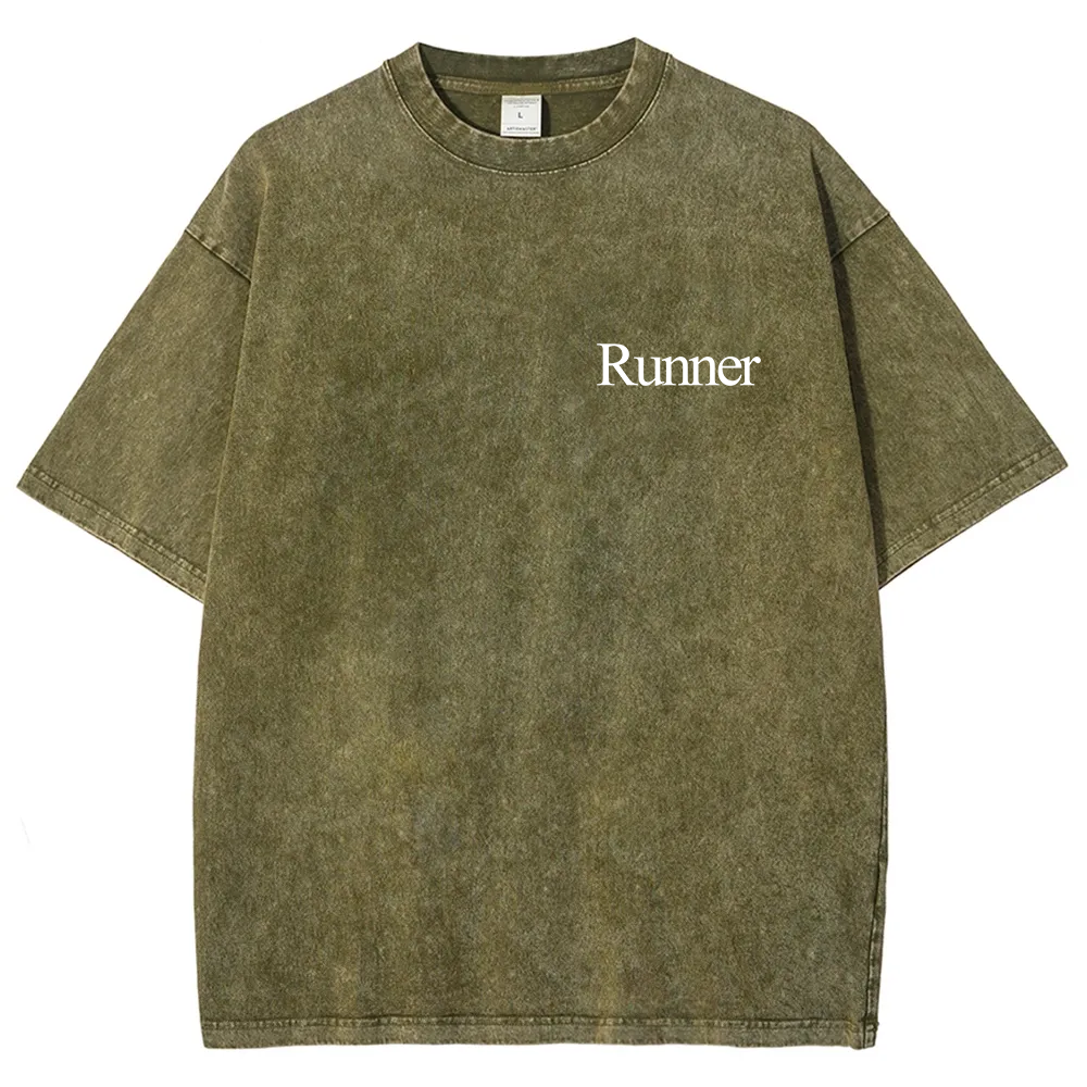 Runner Unisex Fit Washed T-Shirt