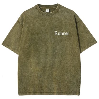 Runner Unisex Fit Washed T-Shirt