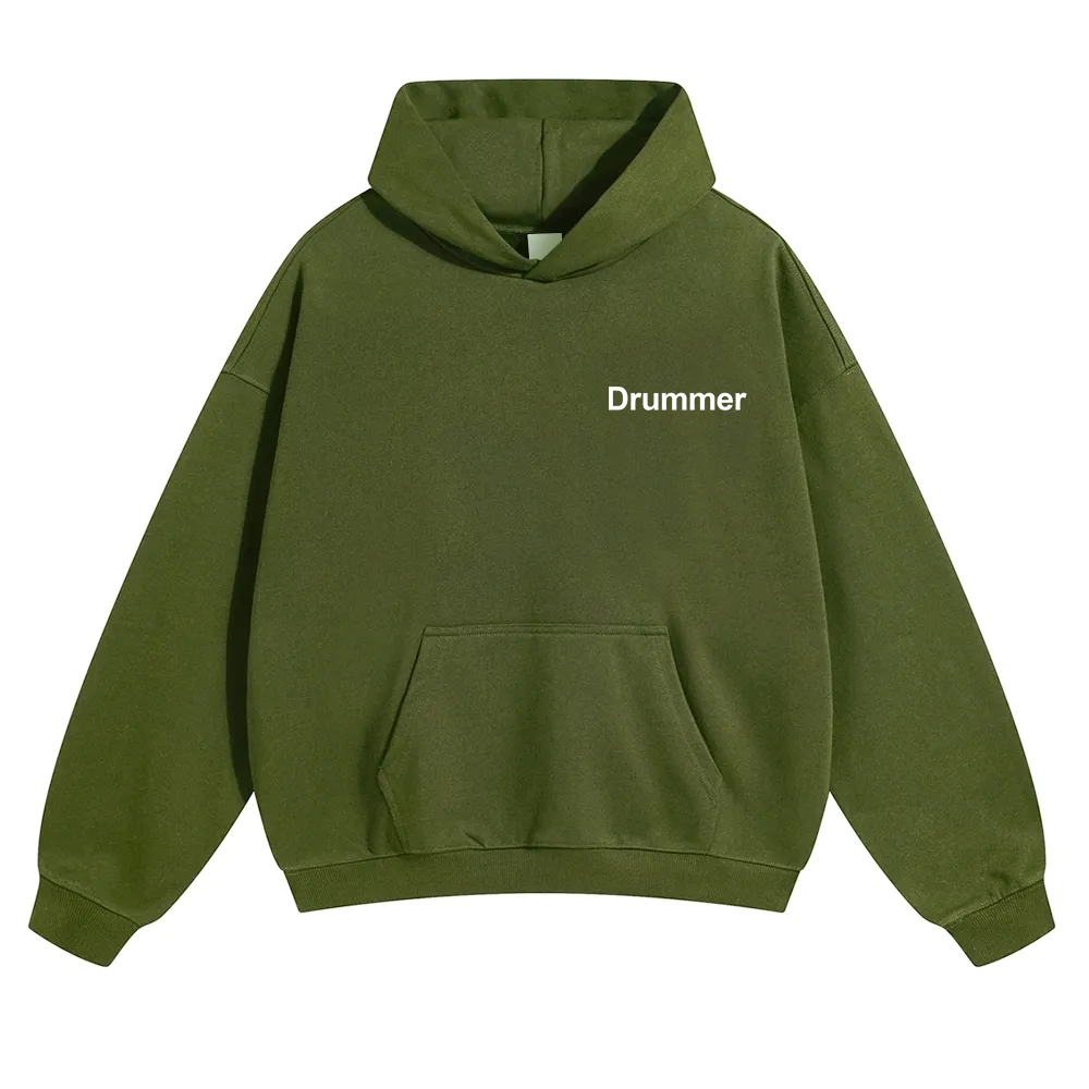 Drummer Unisex Solid Color Hoodie wearishow