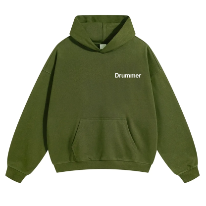 Drummer Unisex Solid Color Hoodie wearishow