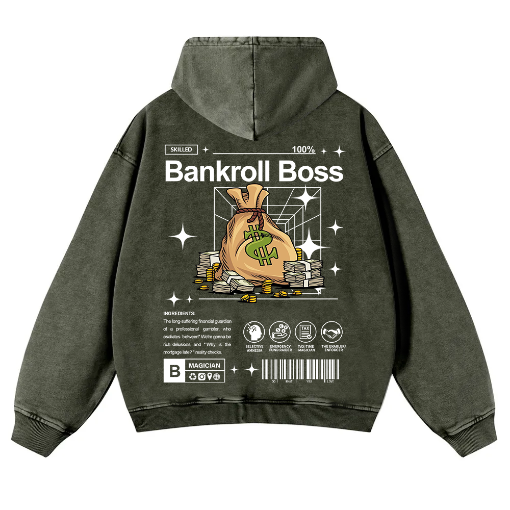 Bankroll Boss Washed Hoodie wearishow