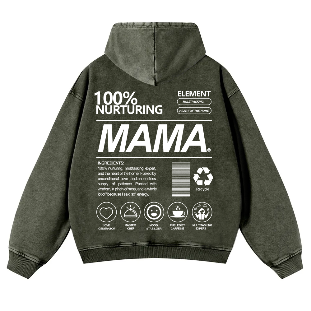 Mama Washed Hoodie wearishow