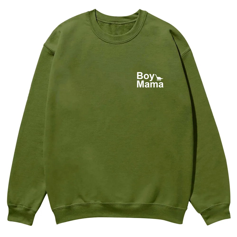 Boy Mama Casual Crewneck Sweatshirt wearishow