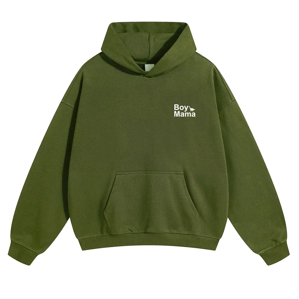 Boy Mama Unisex Solid Color Hoodie wearishow