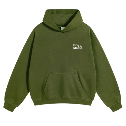 Boy Mama Unisex Solid Color Hoodie wearishow