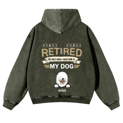 The Only Boss I Have - Personalized Custom Unisex Washed Hoodie