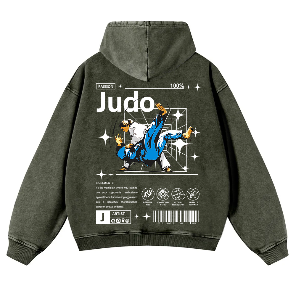 Judo Washed Hoodie wearishow