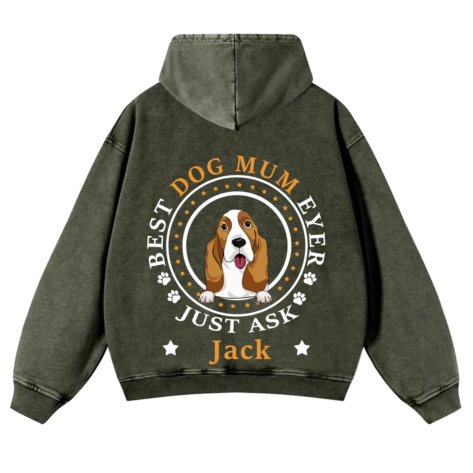 Best Dog Dad/Dog Mum Circle - Personalized Custom Unisex Washed Hoodie