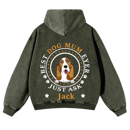 Best Dog Dad/Dog Mum Circle - Personalized Custom Unisex Washed Hoodie
