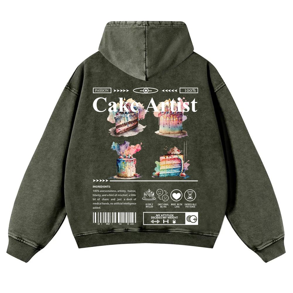 Cake Artist Washed Hoodie wearishow