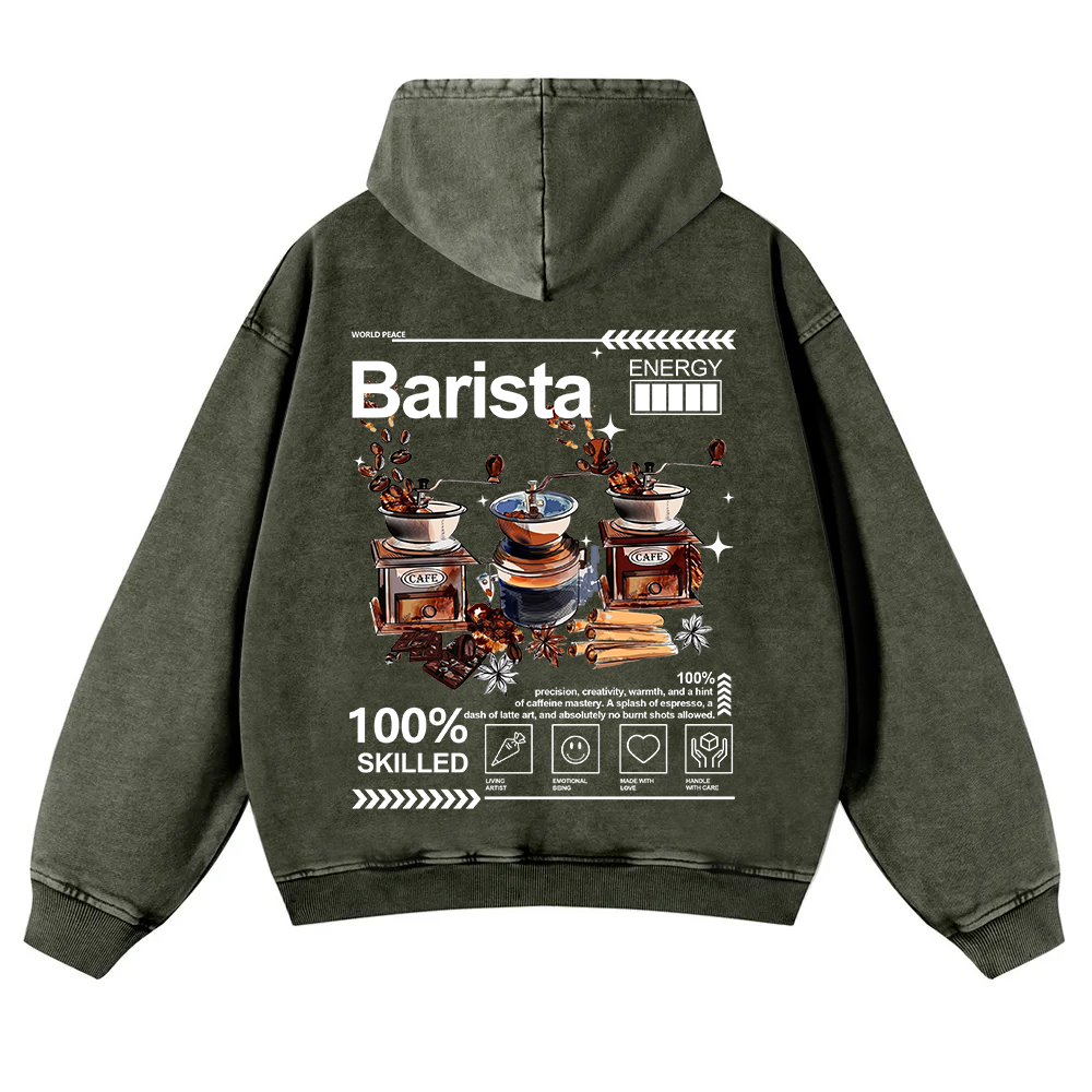 Barista Washed Hoodie wearishow