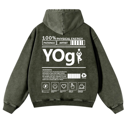 Yogi Solid Color Unisex Washed Hoodie
