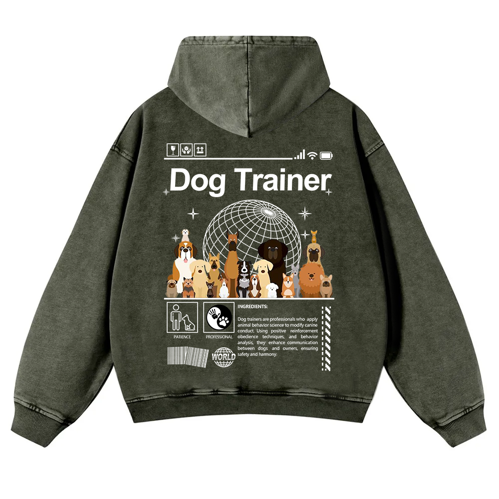Dog Trainer Washed Hoodie wearishow